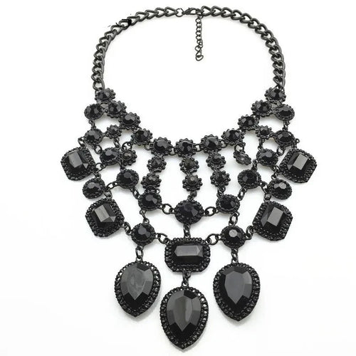 Black Stone Statement Choker Necklace