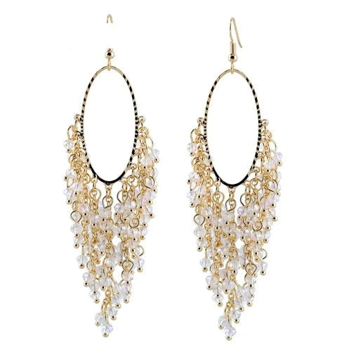 Handmade Crystal Beaded Statement Earrings