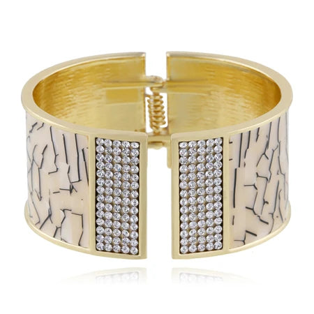 Bangle Golden Rhinestones Cuff Bracelet