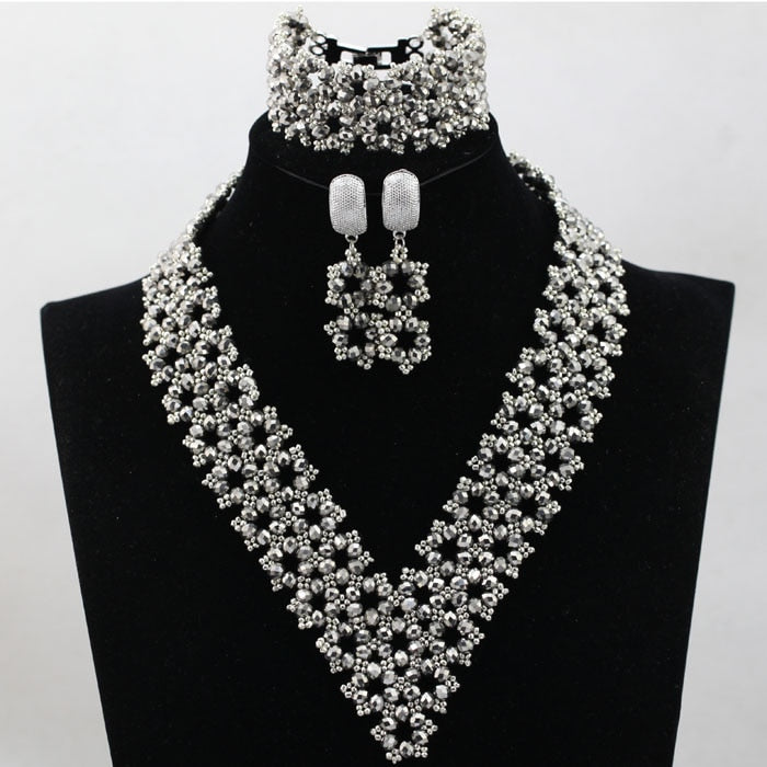 Crystal Beads Wedding Jewelry Sets