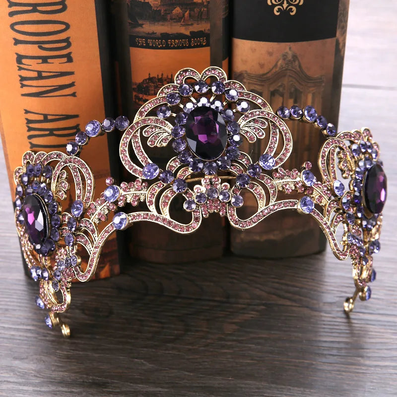 Purple Crystal Crown Tiara