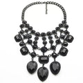 Black Stone Statement Choker Necklace