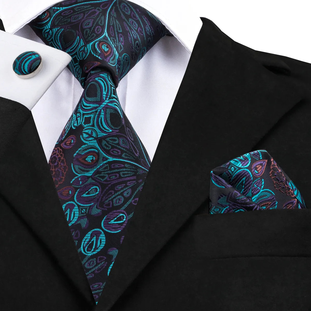 Royal Blue Silk Necktie Set