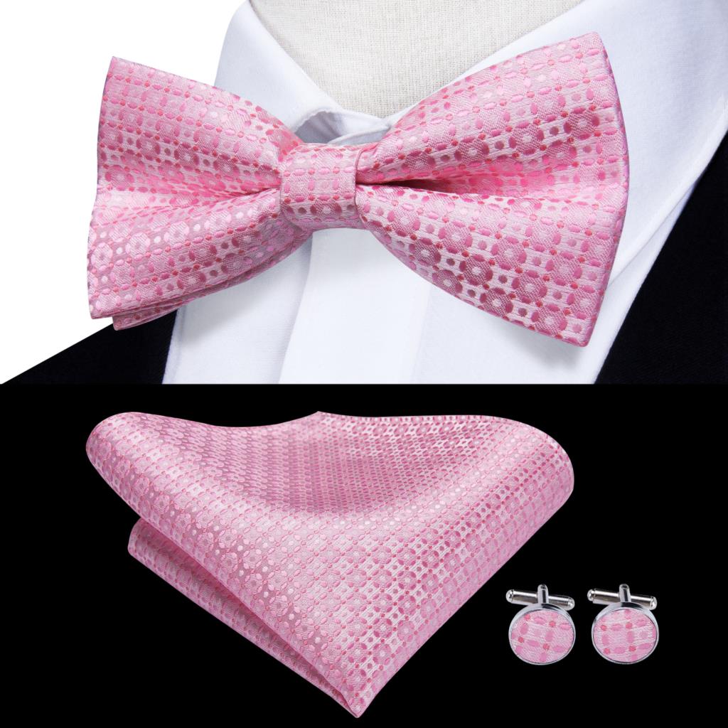 Men's Bowtie Jacquard Bow Tie Set