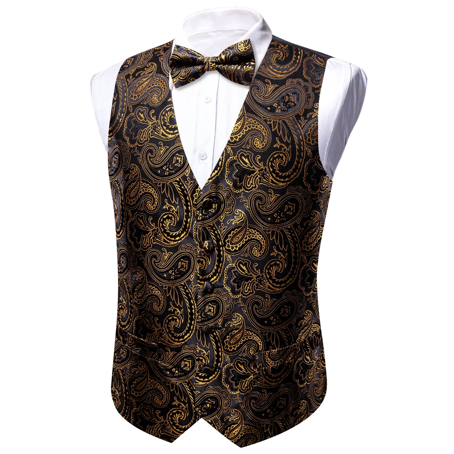 Hanky Cufflinks Silk Men Vest Bowtie