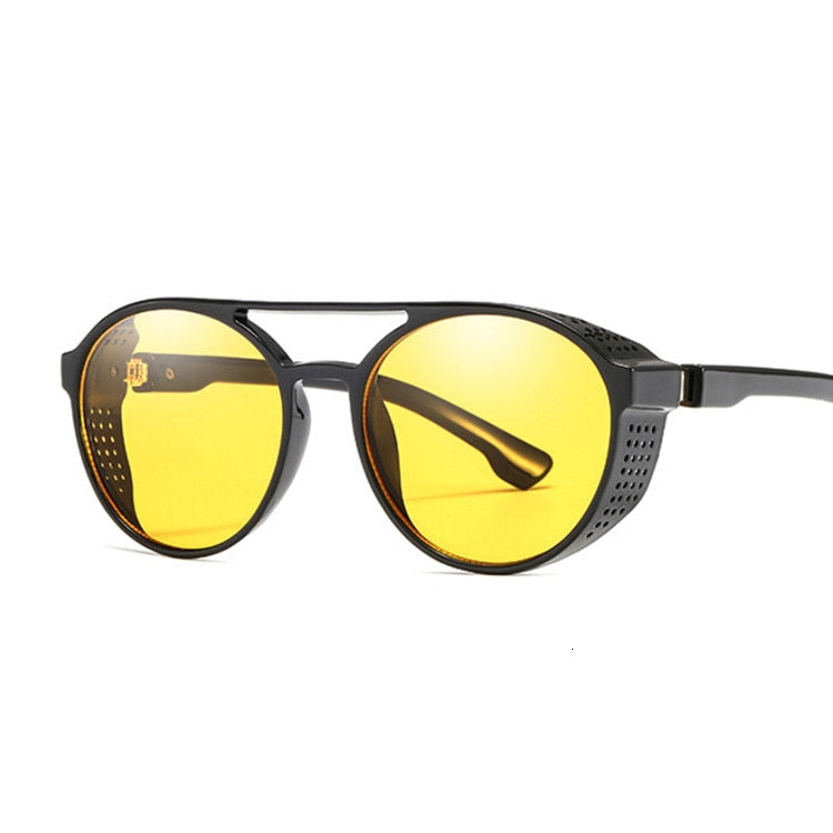 Retro Round Steampunk Sunglasses