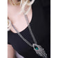 Full Rhinestones Long Chain Pendant Necklace