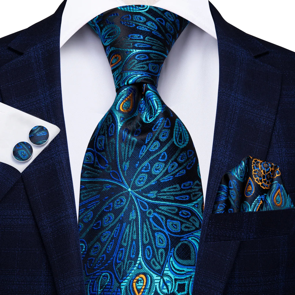 Royal Blue Silk Necktie Set