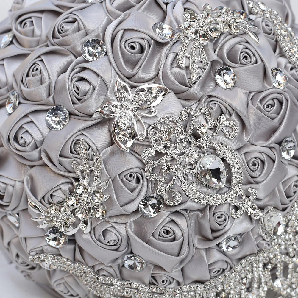 Silver Diamond Brooch Bouquets