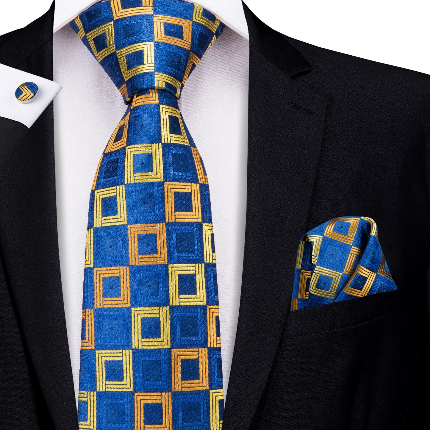 Gold-Blue Plaid Necktie