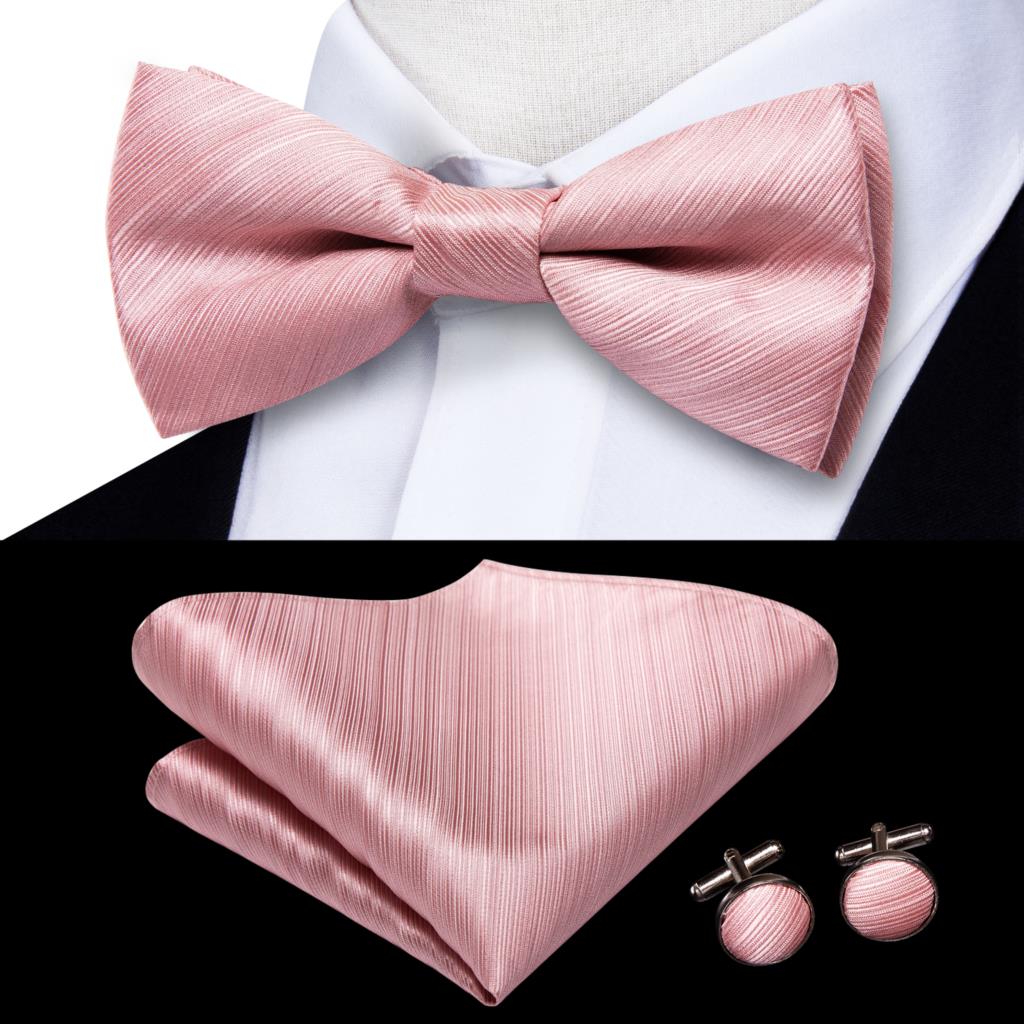 Men's Bowtie Jacquard Bow Tie Set