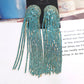 Sparkling Rhinestone Tassel Long Earrings