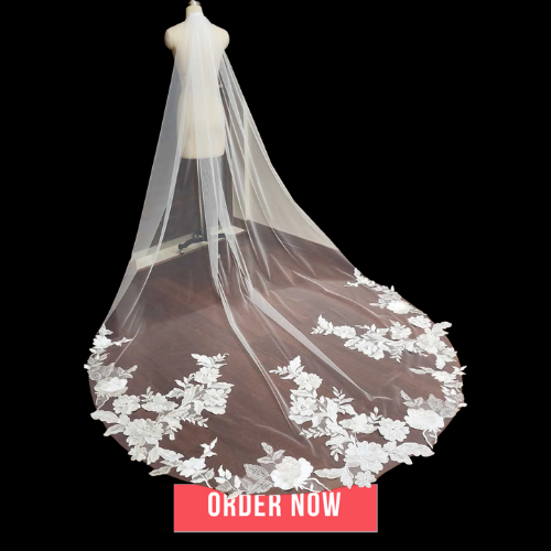 High Quality Bridal Fairy Floral Lace Wedding Veil 