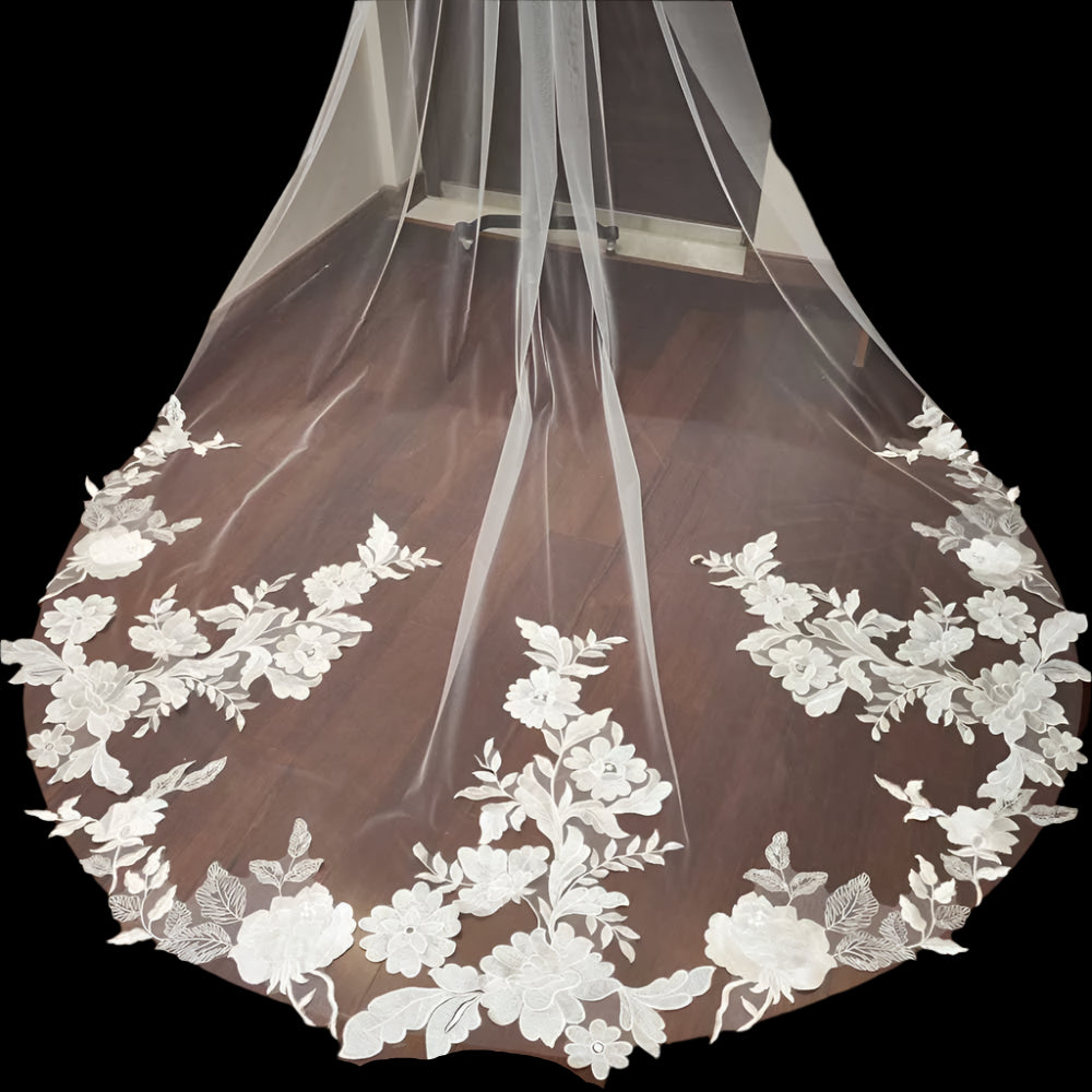 High Quality Bridal Fairy Floral Lace Wedding Veil design