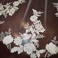 High Quality Bridal Fairy Floral Lace Wedding Veil close up view 
