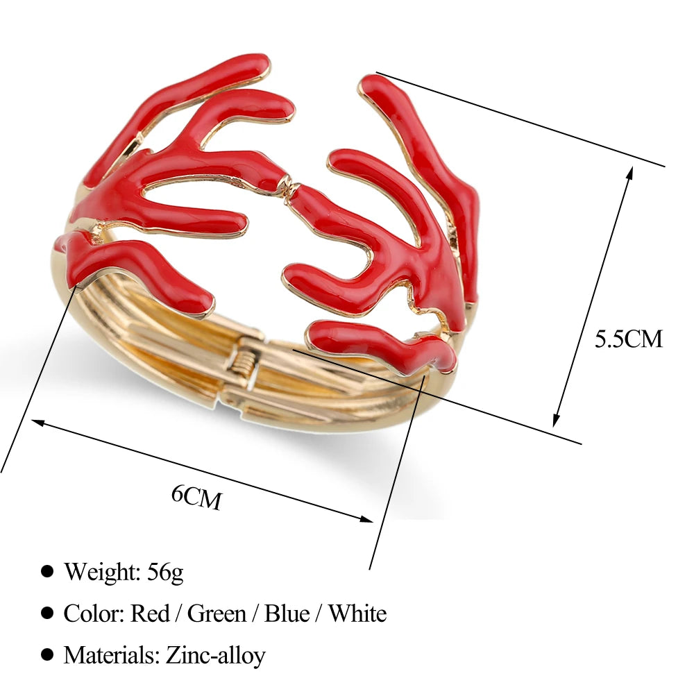 Size of Luxury Coral Design Statement Bangle Jewelry