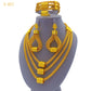 Luxury Dubai Multilayer Necklace & Earrings – 24K Gold Bridal Jewelry Set S-857