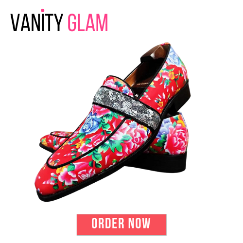 Luxury Flower Print Men's Loafers