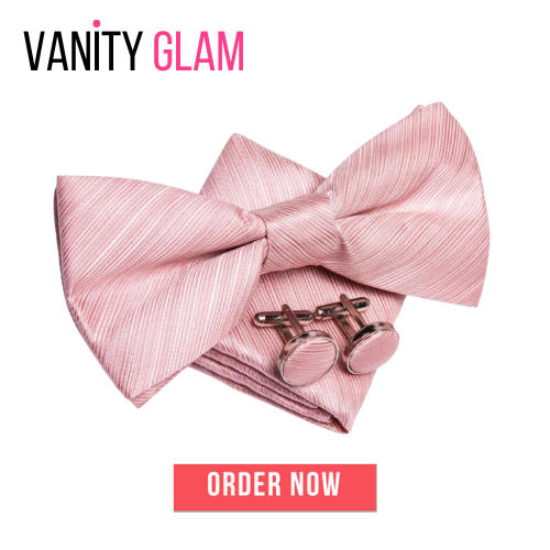 Men's Bowtie Jacquard Bow Tie Set