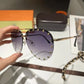 Oversized Metal Frame Polarized Sunglasses – Vintage Fashion Shades b