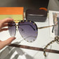 Oversized Metal Frame Polarized Sunglasses – Vintage Fashion Shades g