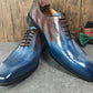 Mixed Color Brogue Leather Shoes For Men