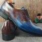 Mixed Color Brogue Leather Shoes For Men