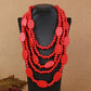 Multi Layer Beads Wood Necklace – Handmade Vintage Statement Jewelry b