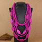 Multi Layer Beads Wood Necklace – Handmade Vintage Statement Jewelry f