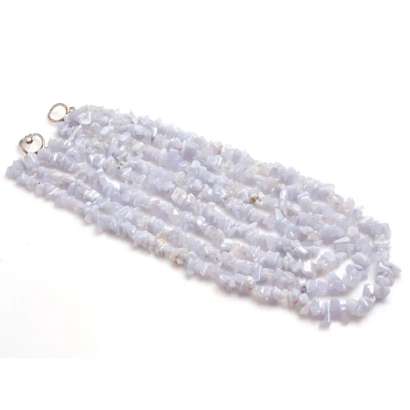 Gray Multi Strands Assorted Chips Beaded Jewelry