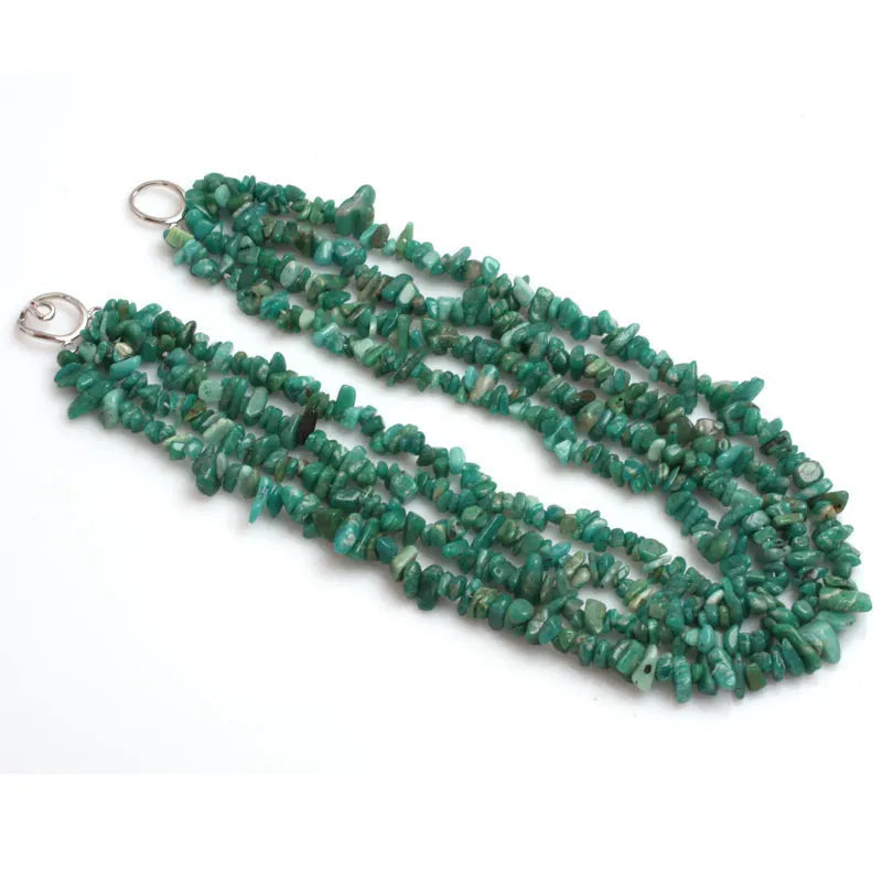 Green Multi Strands Assorted Chips Beaded Jewelry
