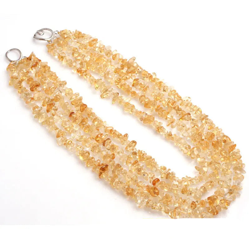 Gold Multi Strands Assorted Chips Beaded Jewelry