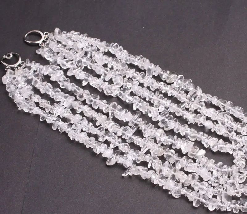 White Multi Strands Assorted Chips Beaded Jewelry