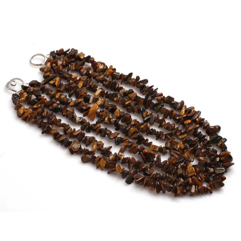 Brown Multi Strands Assorted Chips Beaded Jewelry