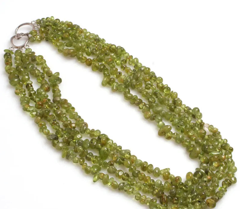 Green Multi Strands Assorted Chips Beaded Jewelry
