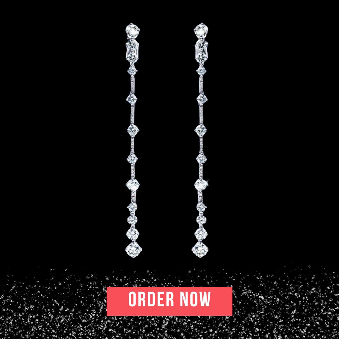 Needle Long Dangle Earrings