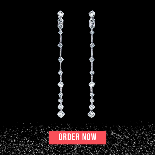 Needle Long Dangle Earrings