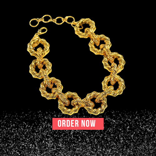 New Statement Luxury Gold Color Hoops Necklace