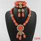 Orange Nigerian Coral Beads Jewelry Set