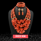 Nigerian fashion coral beads bridal necklace and earrings set for African wedding