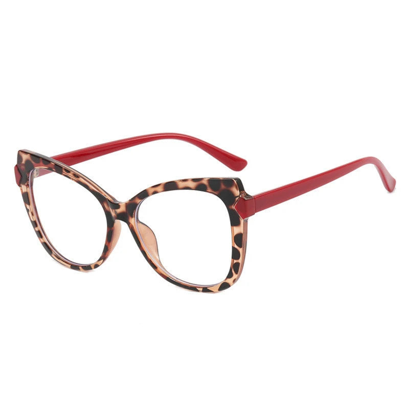 red leopard clear lens glasses