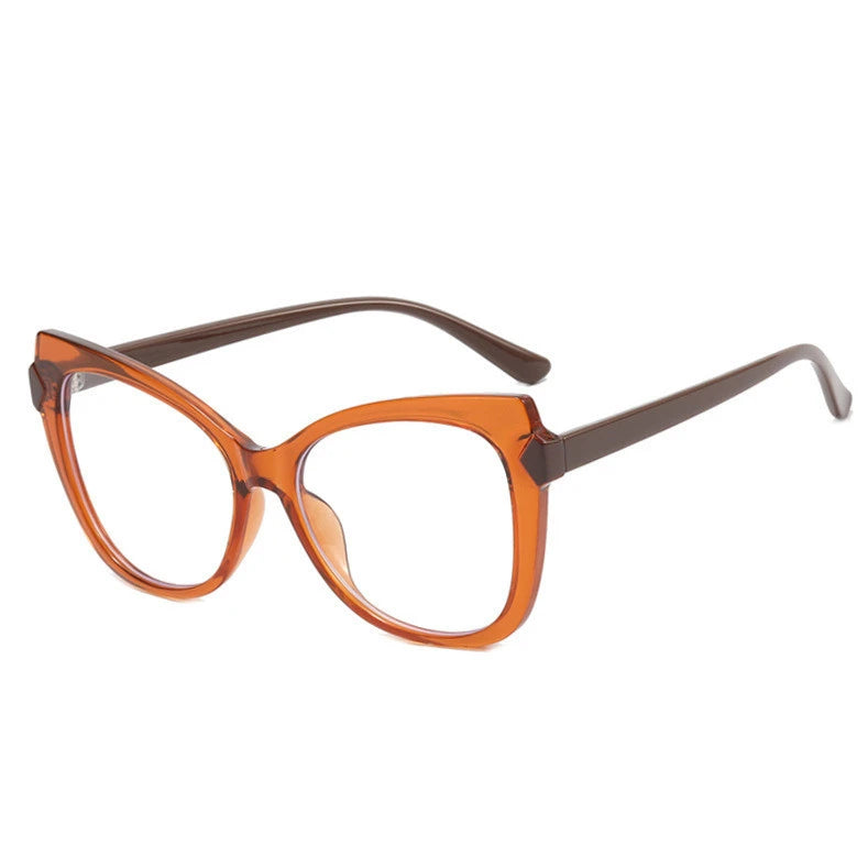 brown clear lens glasses