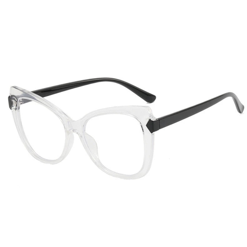 black white clear lens glasses
