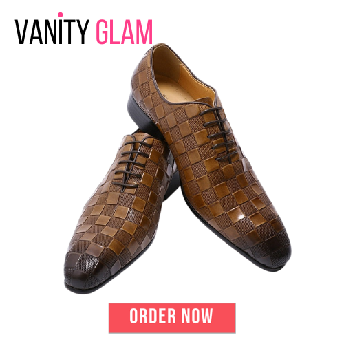 Plaid Print Lace-Up Men Shoes