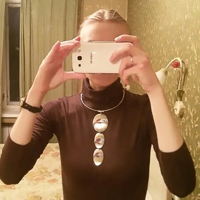 Fashion Punk Torque Choker & Long Pendant Necklace – Statement Metal Jewelry for Women