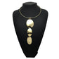 Fashion Punk Torque Choker & Long Pendant Necklace – Statement Metal Jewelry for Women Gold