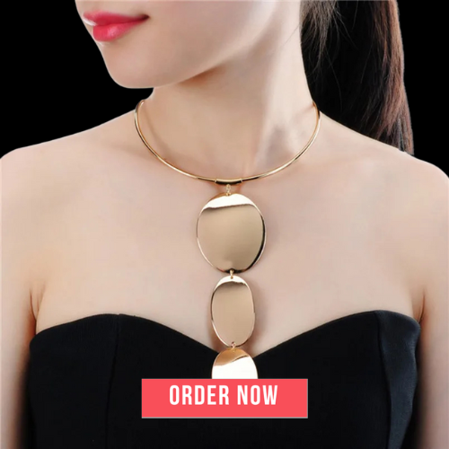 Fashion Punk Torque Choker & Long Pendant Necklace – Statement Metal Jewelry for Women Vanity Glam