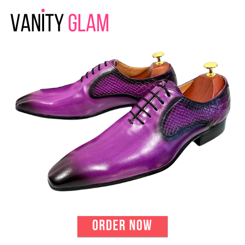 Purple-Black Snake Print Shoes