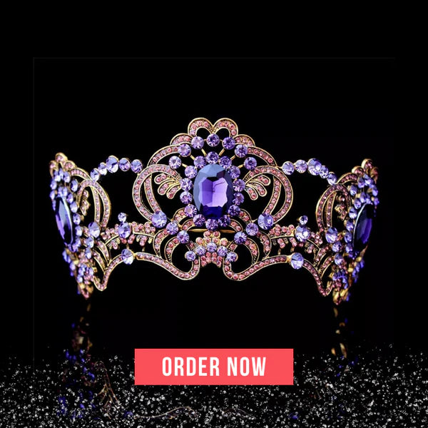 Purple Crystal Crown Tiara