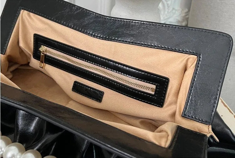 Python Banquet Envelope Pearl Chain Evening Bag